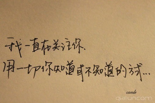 我一直在关注你，用一切你知道或不知道的方式...