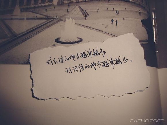 我去过的地方越来越多，我脊柱的地方越来越少。