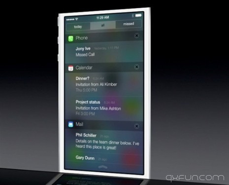 苹果iOS7新界面 - 清新范(Qxfun.com)