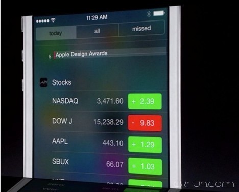 苹果iOS7新界面 - 清新范(Qxfun.com)
