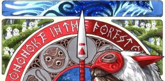 宫崎骏人物卡片插画： 幽灵公主 -清新范(Qxfun.com)